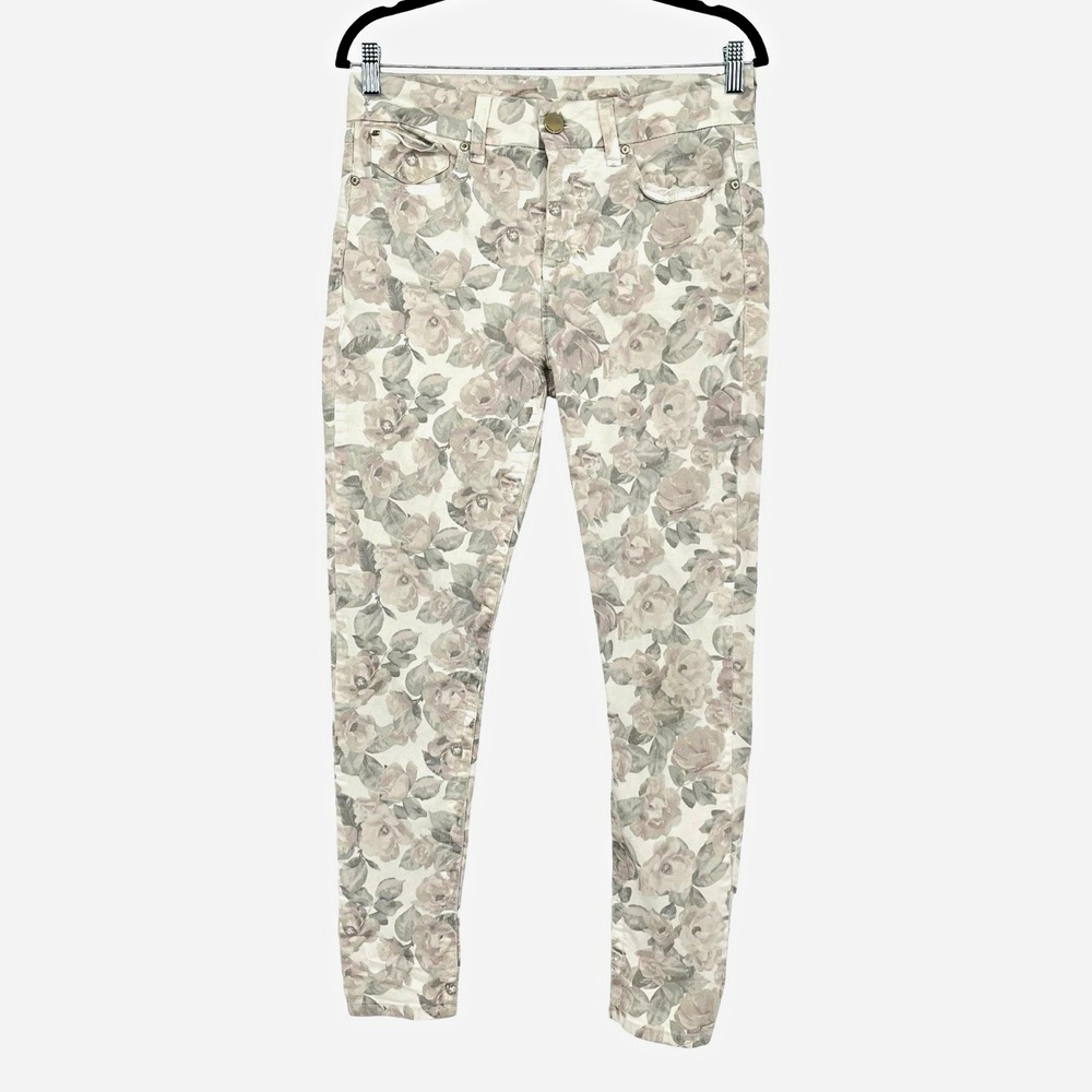 Seven7 Women Size 8 Floral Skinny Jeans Stretch Cottagecore Rose Print Pants